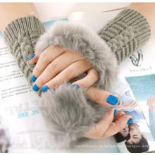 Dame Fashion Warm Pelz Fingerlose Handschuhe (MU2604)